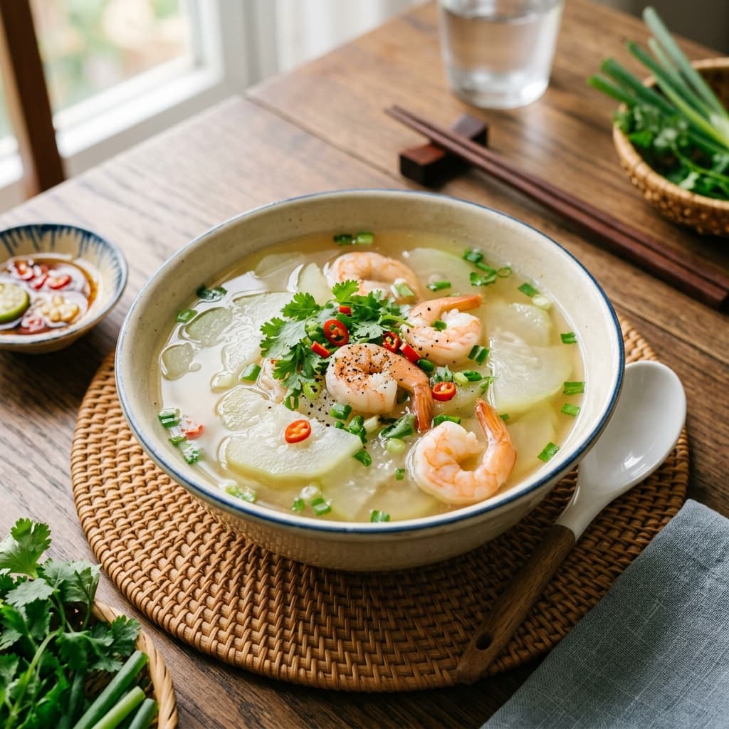 Canh Bầu Nấu Tôm