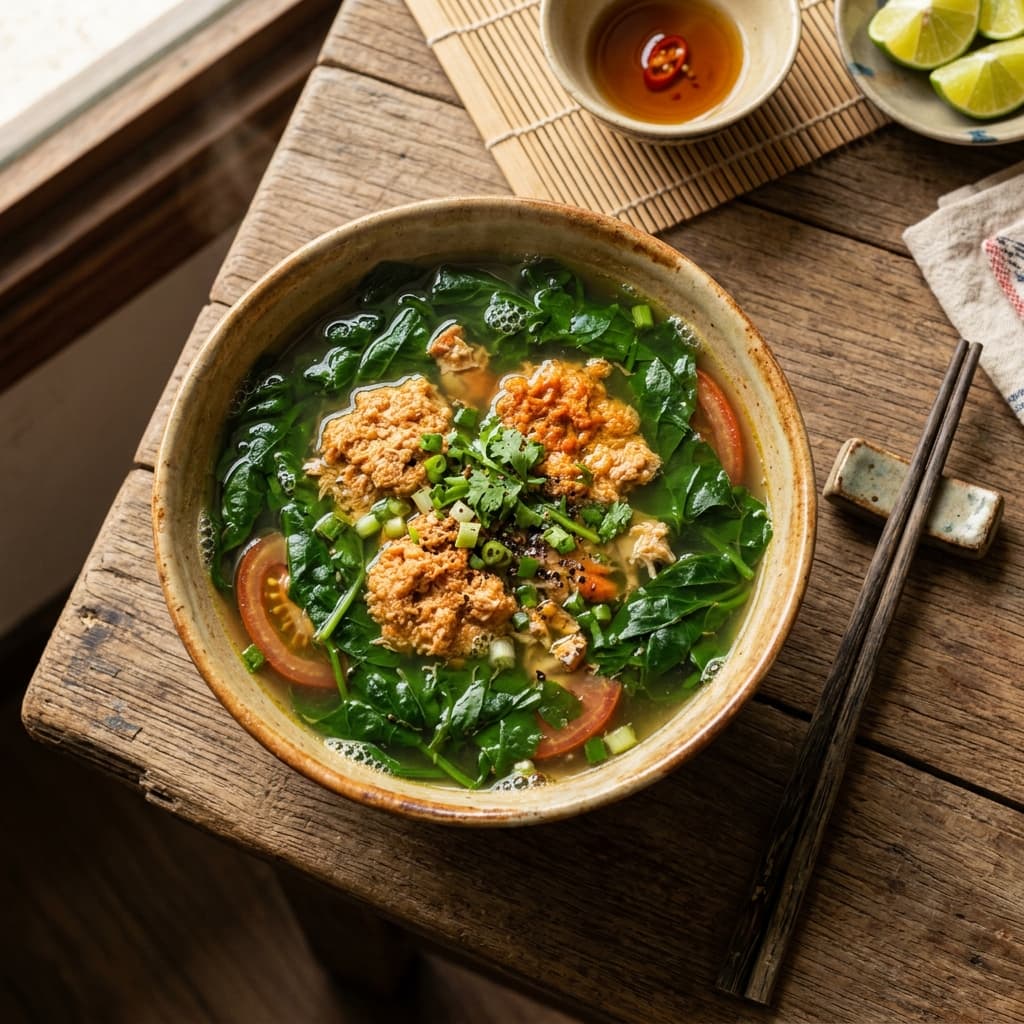 Canh Cua Mồng Tơi