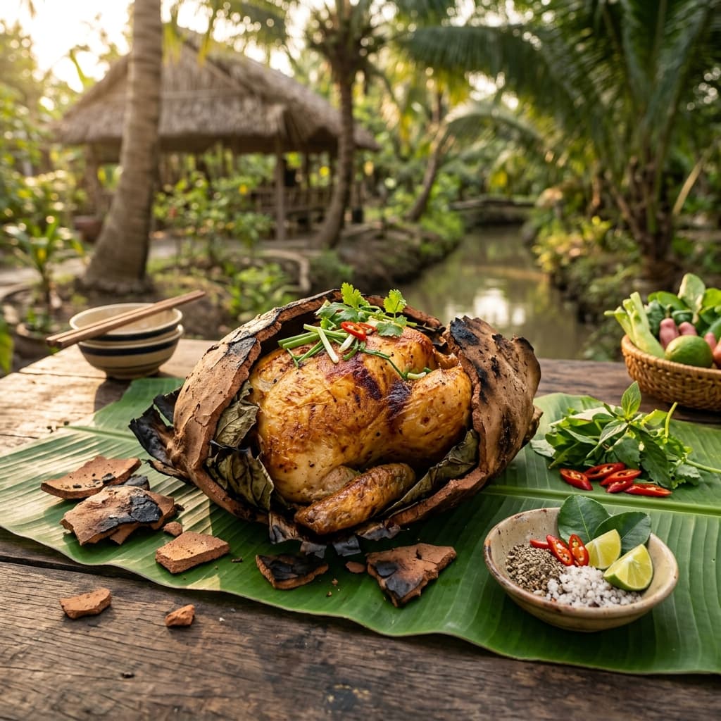 Gà Nướng Đất Sét