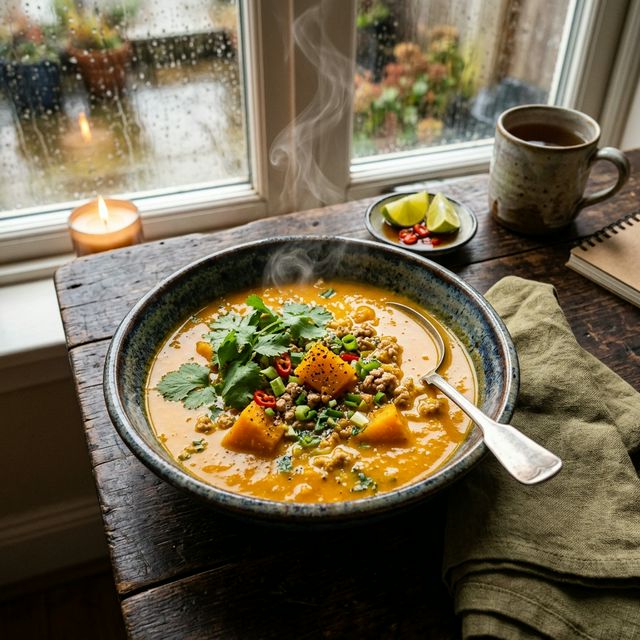 Canh Bí Đỏ Thịt Bằm