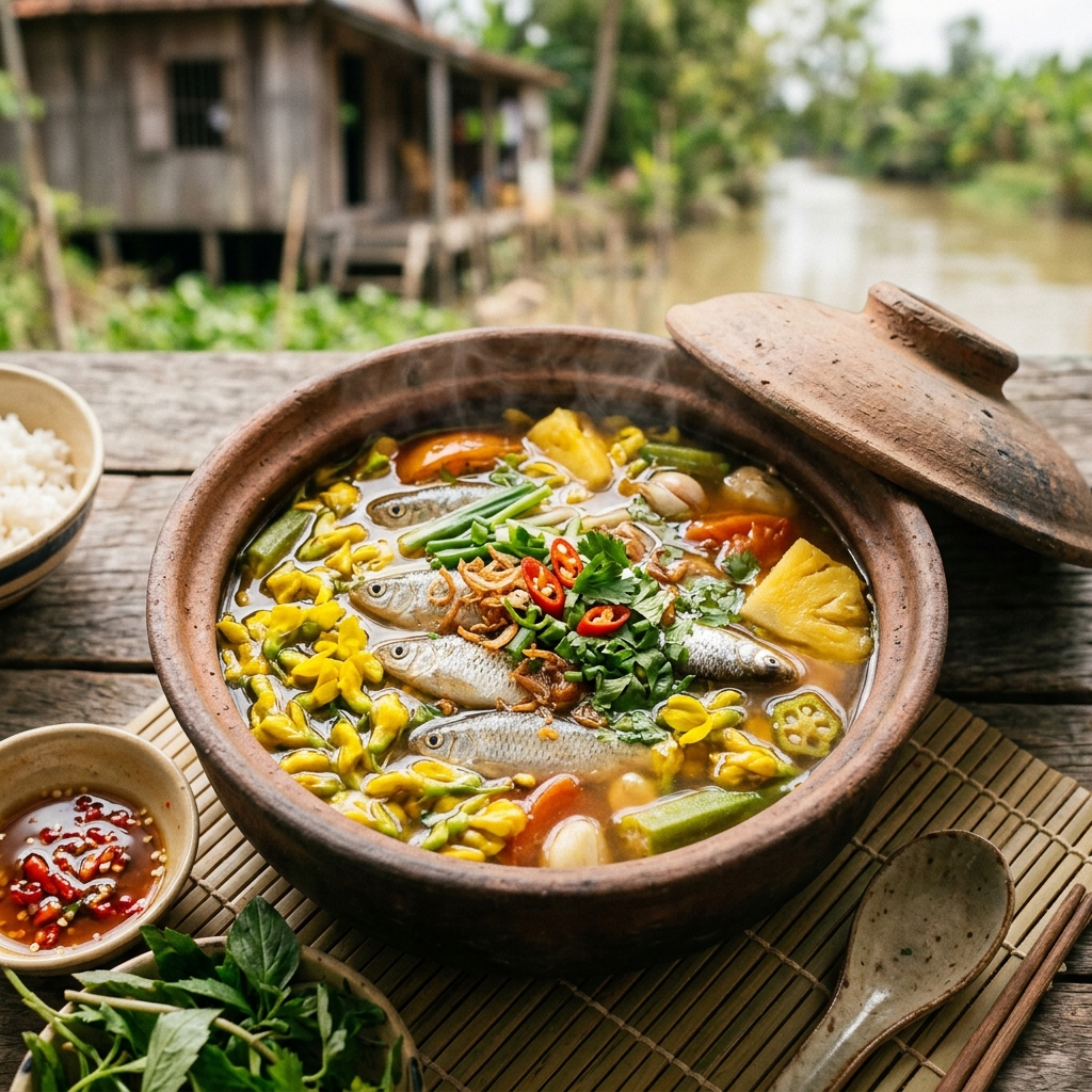 Canh Chua Cá Linh Bông Điên Điển