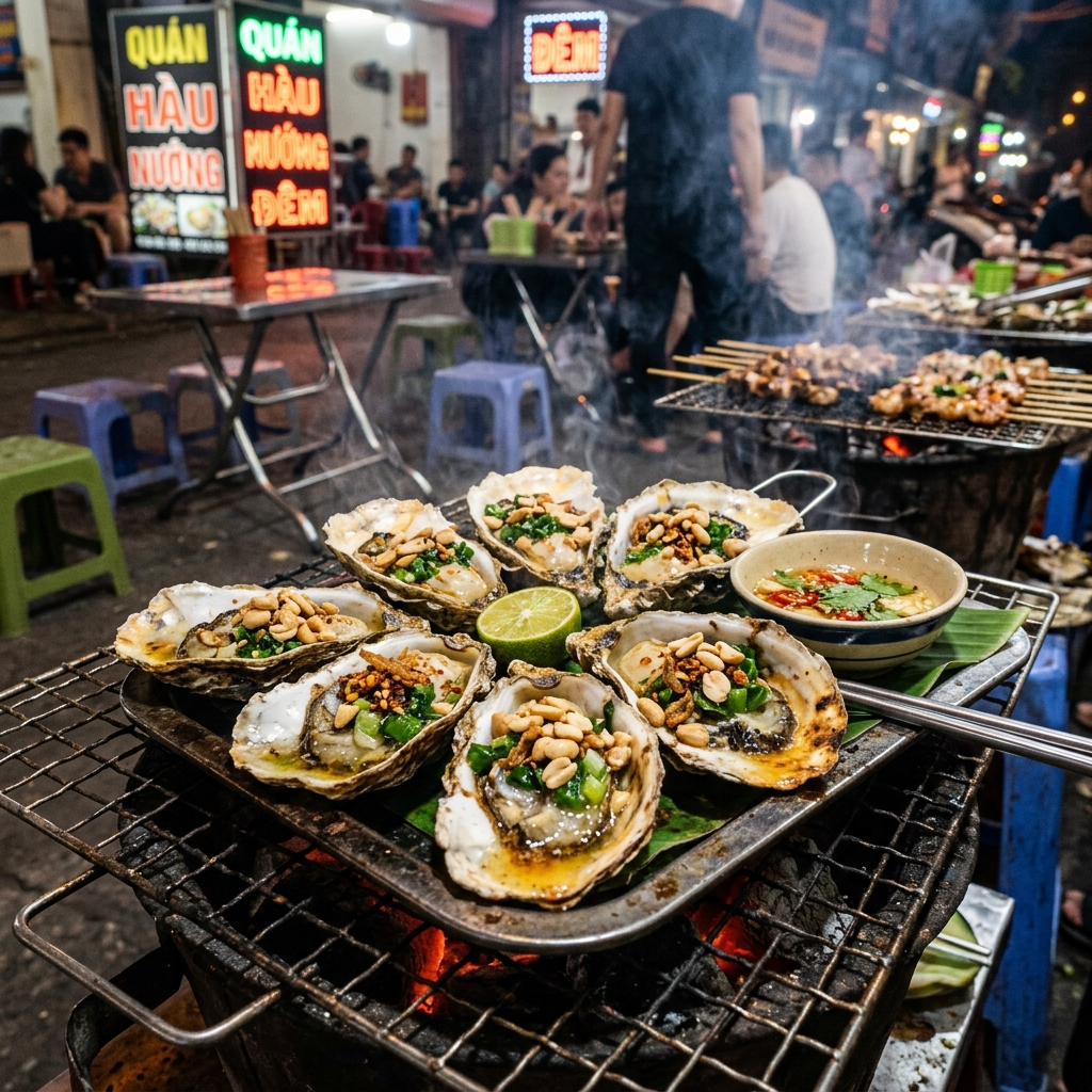 Hàu Nướng Mỡ Hành